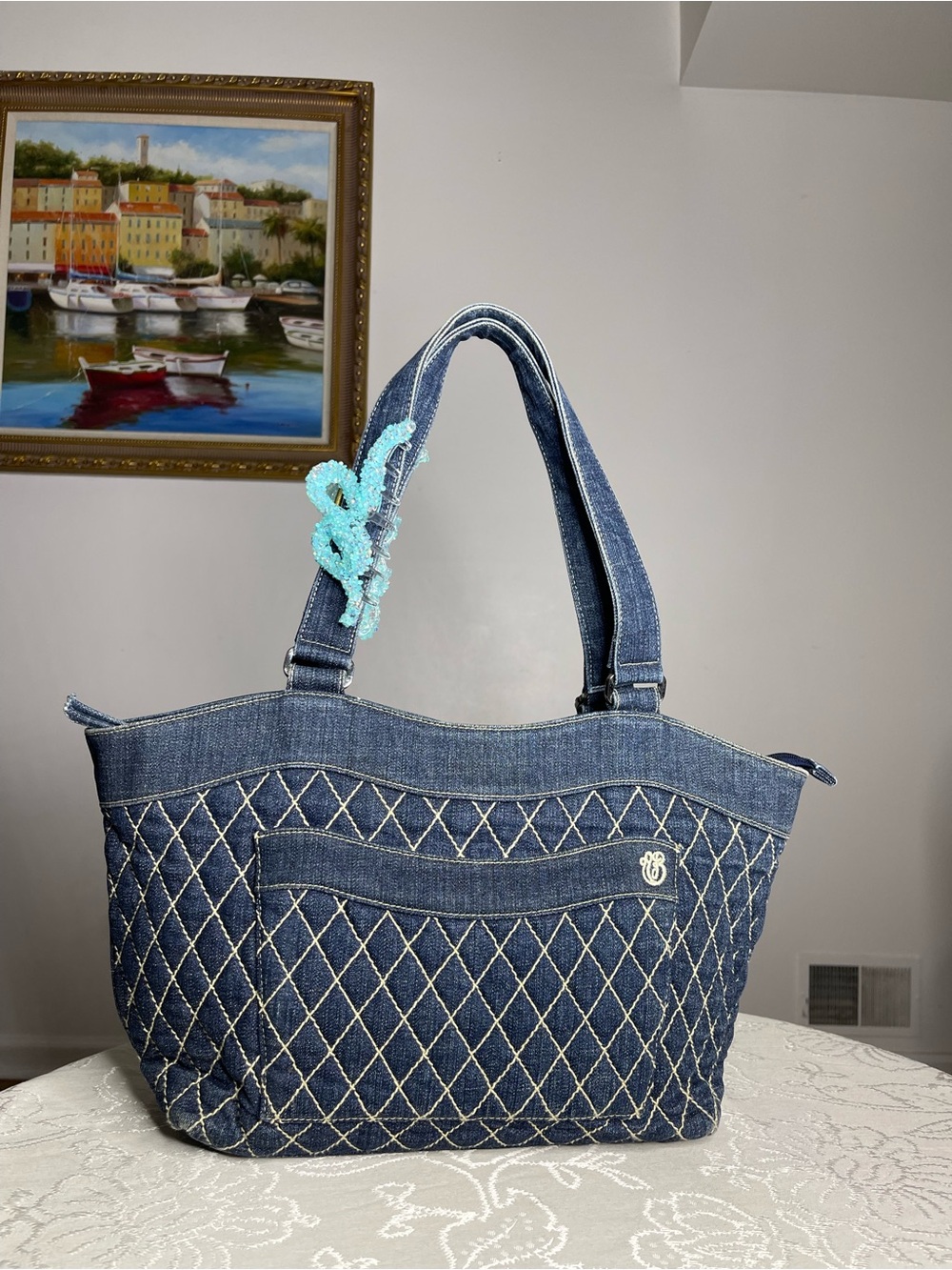 👖 Vera Bradley Quilted Denim Shoulder Tote Bag 👖